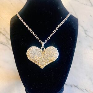 GLAM Betsey Johnson style Jumbo Rhinestone Heart Pendant